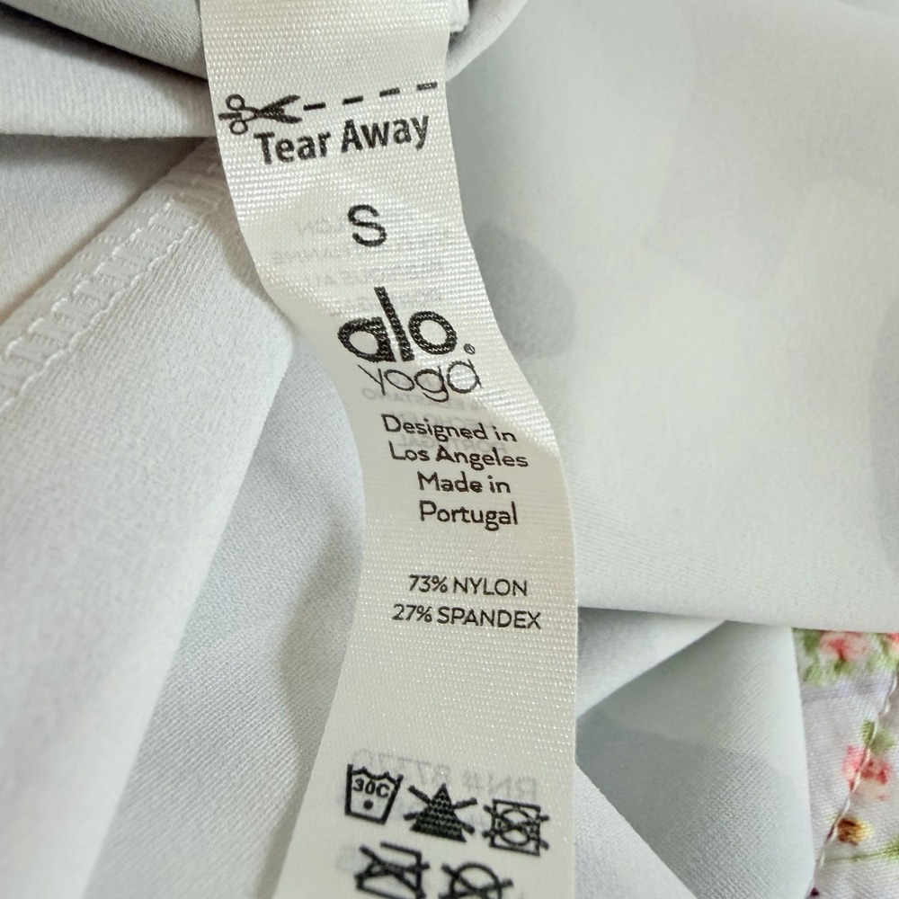 Alo‎ Yoga Camo Biker Shorts Light Grey White High Waist Athletic S - Picture 5 of 8